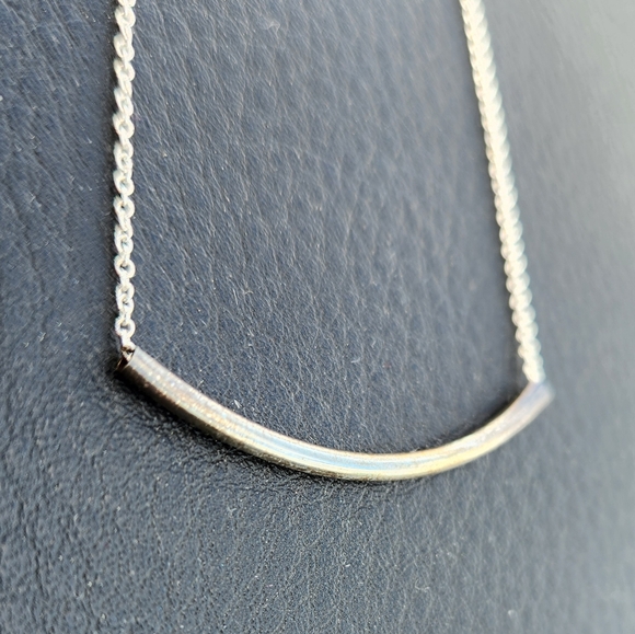 Sterling Chain and Curved Tube Necklace - Picture 4 of 9